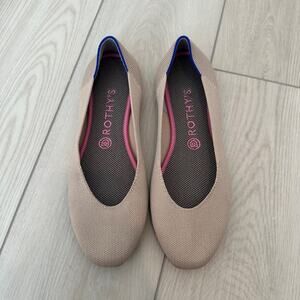 Rothy's round toe flats beige Ecru recycled material 9.5
